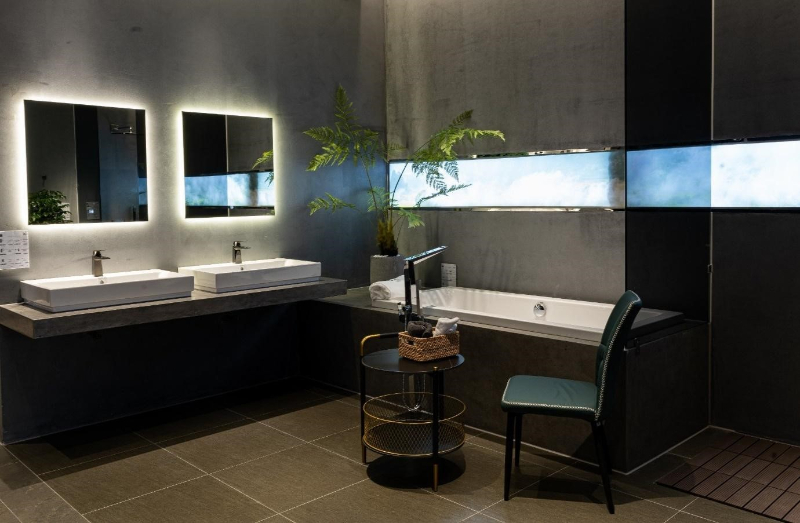 Lắp đặt lavabo hiện đại cho wc