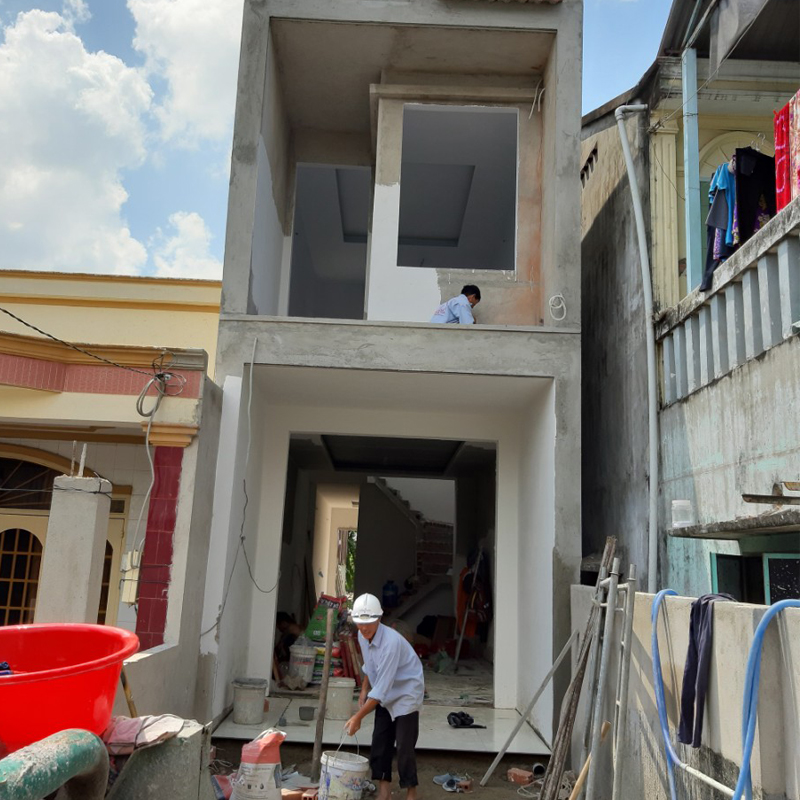 hinh anh ben ngoai nha pho khi thi cong